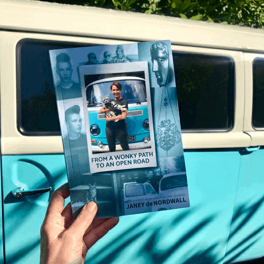 Image showing a copy of the book 'From a wonky path to an open road' by author Janey de Nordwall