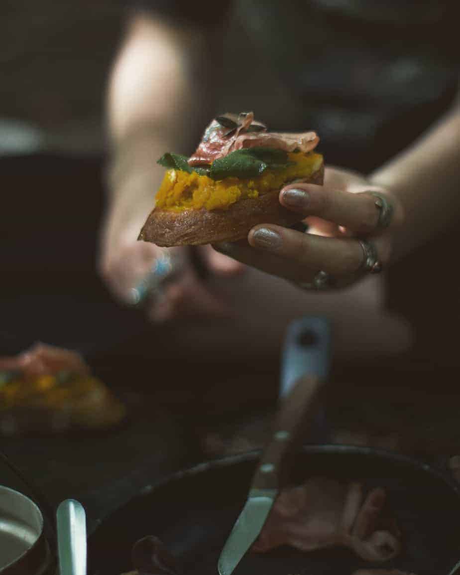 Pumpkin Prosciutto Crostini