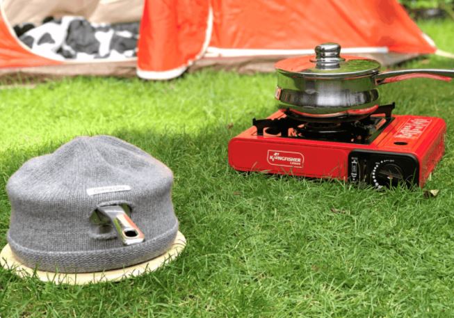 Camping with a cooking cosy