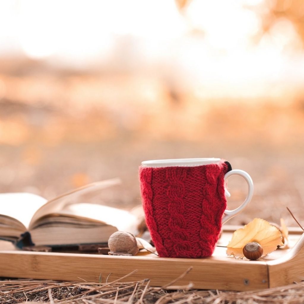 Coffee outside in the autumn