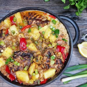 Caribbean-Jerk-Chicken-With-Pineapple-and-Coconut-Rice