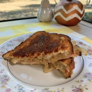 French onion and apple grilled cheese
