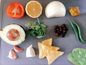 Black bean nacho ingredients