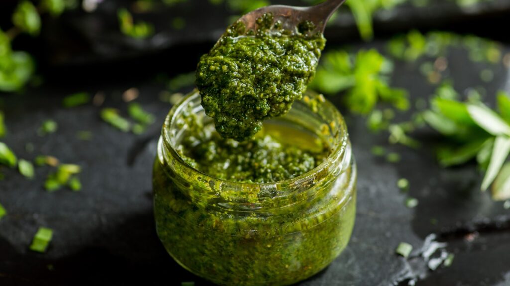 Pesto in a jar