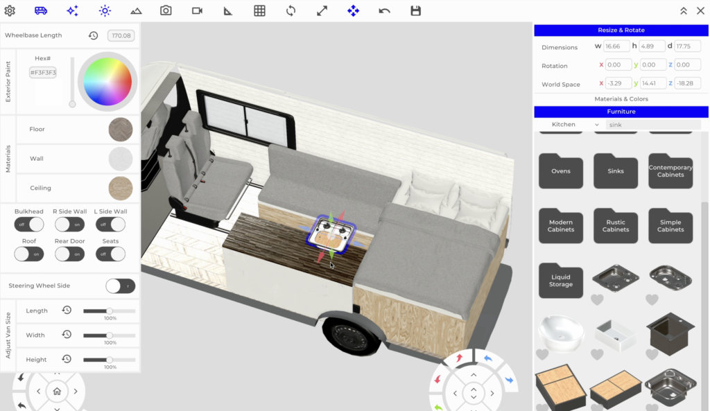 Vanspace is great software for designing a van.
