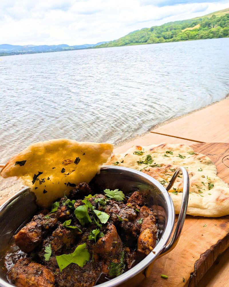cooking by the side of a lake the vanlife way.