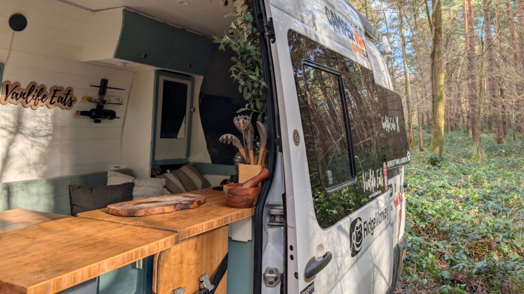 vanlife kitchen for outdoor cooking